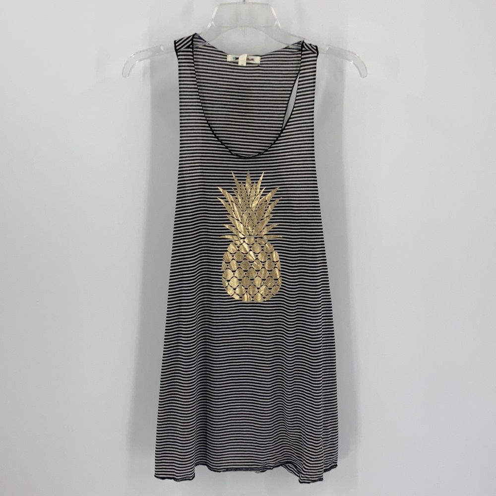 Miken Juniors Black Stripe Pineapple Swim Cover Up Juniors Small